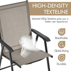 Yaheetech Outdoor Patio Chairs Set of 4, Portable Dining Chairs - Image 7
