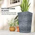 Outsunny Tall Planters for Outdoor Plants Set of 3, 24 in Taper Planters - Image 6