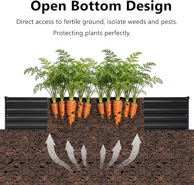 8x2x1 ft Galvanized Raised Garden Bed, Outdoor Planter Box Metal Patio Kit - Image 4