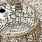 Furniture of America Ysar Boho Rattan Round Coffee Table Outdoor - Image 10