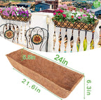 HFHOME 4Pcs 24" Trough Coco Fiber Replacement Liner, Natural 24 in Window Deck - Image 2