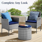 Best Choice Products Round Wicker Ottoman, Additional Seating, Side Table - Image 8