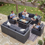 NICESOUL 9 Piece Modern Oversized Outdoor Patio Furniture Set by NICESOUL