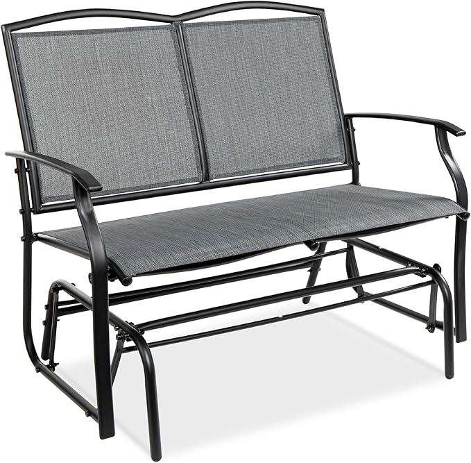 Best Choice Products 2-Person Outdoor Patio Swing Glider Steel Bench Loveseat by BestChoiceProducts