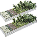 12x4x1ft Raised Garden Beds Outdoor Kit, Galvanized Planter Garden Boxes Outdoor by kingddeergardenbed