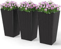 Outsunny Tall Planters for Outdoor Plants Set of 3, 24 in Taper Planters by Outsunny