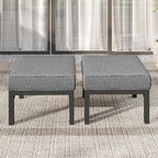Solaste Outdoor Footstools Patio Ottoman Set of 2, Aluminum All-Weather Outdoor by Solaste