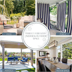 Elrene Home Fashions Highland Stripe Indoor/Outdoor Curtain Panel, 50 inches X - Image 3