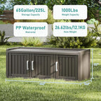 2-Tier Storage Bench, Waterproof UV-Resistant Outdoor Shoe Storage Cabinet - Image 3
