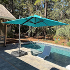 PURPLE LEAF 9 Feet Patio Umbrella Outdoor Cantilever Square Umbrella Aluminum by PURPLELEAF