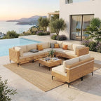 ABCASA Patio Furniture Set, Boho Patio Conversation Set Sectional Sofa - Image 9