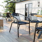 Amopatio Outdoor Dining Chairs Set of 4, Stackable Patio Chairs, Rattan Wicker - Image 8