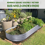 Land Guard Galvanized Raised Garden Bed Kit, Galvanized Planter Garden Boxes - Image 3