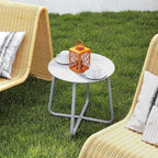 HollyHOME Round Metal Side Table, Rust-Resistant Patio Small Plant Stand - Image 2
