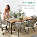 Best Choice Products 6-Person Indoor Outdoor Acacia Wood Dining Table, Picnic - Image 4