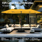 PHI VILLA 15ft Large Patio Umbrellas - Image 8