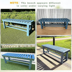 Outdoor Garden Wood Bench, 3-Person Weatherproof Wooden Bench Park Narrow Bench - Image 9