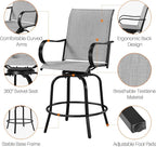 Yaheetech Patio Swivel Barstools Outdoor Chairs Set of 2, High Bistro Stools - Image 5