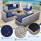 8-Piece Patio Furniture Set, Outdoor Wicker Rattan Sectional - Image 5