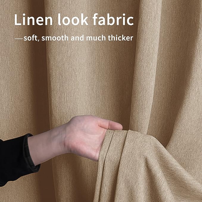 Easy-Going Linen Look Outdoor Curtains Waterproof Windproof Porch Curtains - Image 5