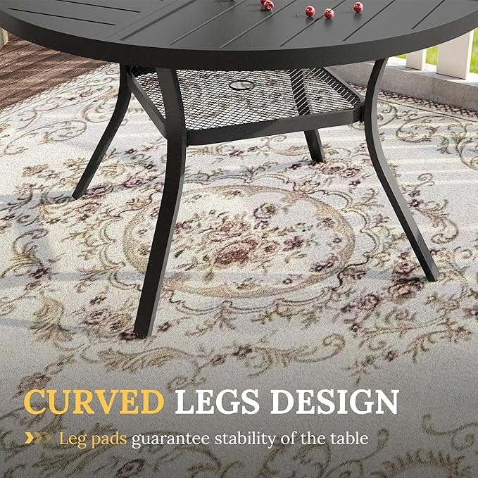 VICLLAX Round Patio Table with Adjustable Umbrella Hole - Image 7