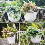 ORIMERC 4 Pack White Wall Planter Pots Vertical Living Wall Hanging Planters - Image 6