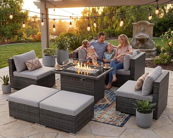 NICESOUL 6 Seats Modern Outdoor Furniture Set - Image 3