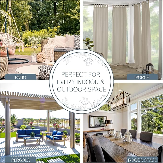 Elrene Home Fashions Matine Weatherproof Tab-Top Indoor/Outdoor Solid Color - Image 3