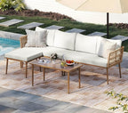 DWVO 6 Pieces Patio Furniture Set, L Couch Outdoor by DWVO