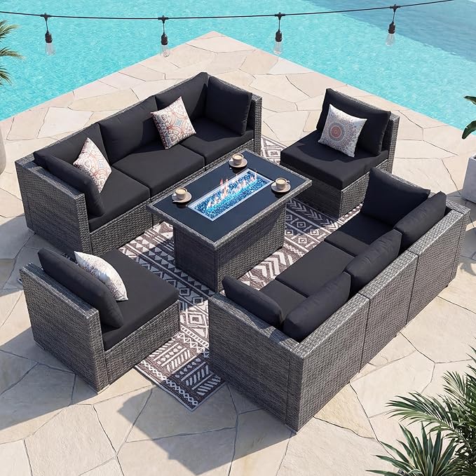 NICESOUL 9 Piece Outdoor Patio Sectional Furniture Set - Image 2
