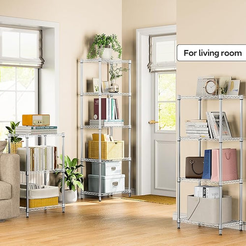 4 Tiers Shelf Metal Storage Shelves Wire Rack Closet Organizers - Image 2