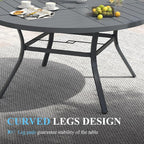 VICLLAX Patio Table and Chair Set of 8, All Weather Metal Round Outdoor Dining - Image 6