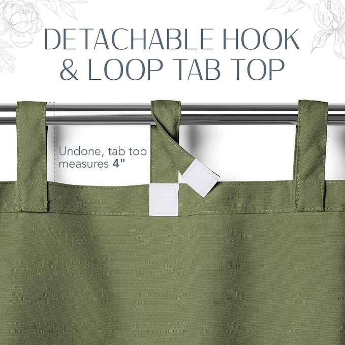 Elrene Home Fashions Matine Weatherproof Tab-Top Indoor/Outdoor Solid Color - Image 5