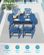 Ciokea HDPE Outdoor Dining Set, 5-Piece Patio Table and Chairs Set - Image 2