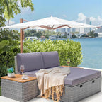 Greesum Outdoor Daybed Set Multifunctional Wicker Lounge Bed Furniture by BuynowfromGreesum