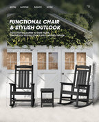 KINGYES Outdoor Rocking Chair Set of 4, High Density Polyethylene Patio Rocking - Image 5