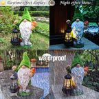 Gnomes Solar Garden Statues, Resin Gnome Figurine Decorations Holding Mushroom - Image 6
