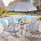 Vongrasig 6 Pieces Folding Patio Dining Set, All Weather Small Metal Outdoor - Image 2