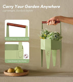 Planter with Stand, Metal 2 in 1 Portable Planter with Grow Bags & Handle - Image 3