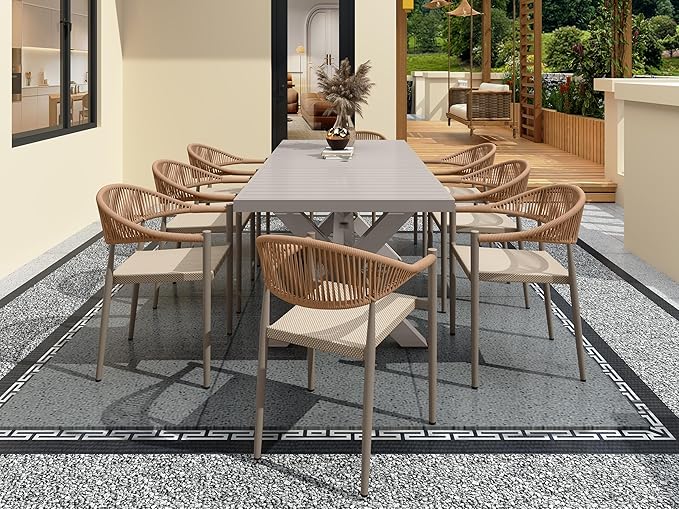 TWT Patio Dining Chairs Outdoor Stackable Dining Chairs - Image 2