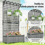 Outsunny Wood Planter with Trellis, Raised Garden Bed - Image 4