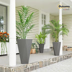 Outsunny Set of 3 Tall Planters, MgO Indoor Outdoor Planters - Image 2