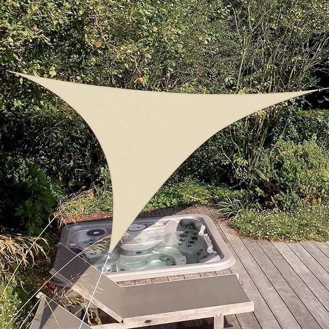 Patio Paradise 26' x 26' x 26' Sun Shade Sail Triangle Canopy Shade Cloth - Image 6