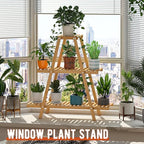 GHWIE Plant Stand Indoor Plant Shelf Outdoor bamboo Plant Rack, 3 Tiers Ladder - Image 5