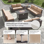 Kullavik 13 Pieces Outdoor Patio Furniture Set - Image 5