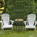 Party Zealot 2 Packs Metal Floral Round Side Table 13.2" Small Outdoor Patio - Image 2