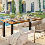 Devoko Home Acacia Wood Dining Table 6-Person Indoor Outdoor Table - Image 4