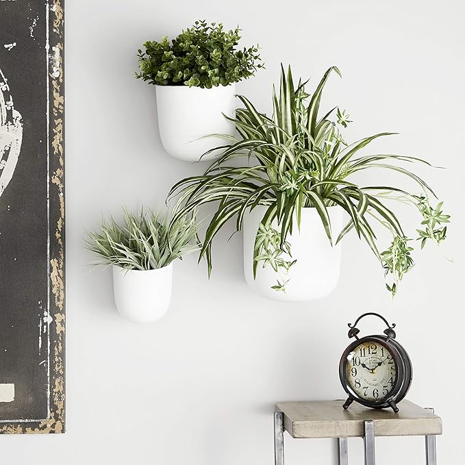 Deco 79 Metal Indoor Outdoor Wall Planter Indoor Outdoor Floating Hanging - Image 2