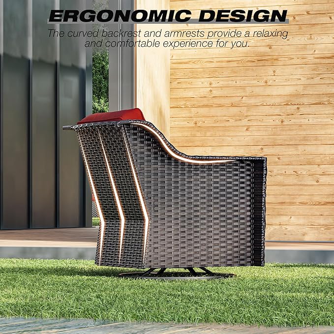 Joyside Outdoor Swivel Chair, Patio Swivel Chairs - Image 6