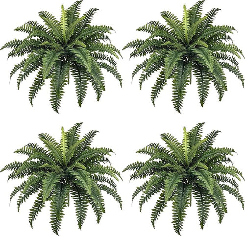 35" Fake Ferns, 4 Large Artificial Bonston Ferns Bushes Plants by ForestPrince